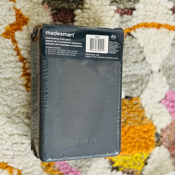 Made Smart 8-Piece Interlocking Bin Pack - Black For Desk Kitchen Drawers - Picture 5 of 5